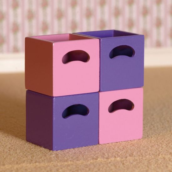 Rose & Lilac Storage Boxes x4