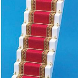 Dolls House Stair Carpet - Red & Gold