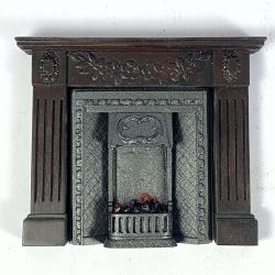 Dolls House Fireplace with Glowing Fire