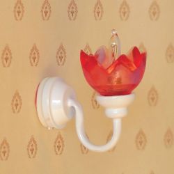 White Lily Wall Lamp with Pink Shade