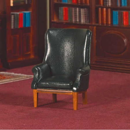 Green 'Leather' Porter's Chair 12th Scale