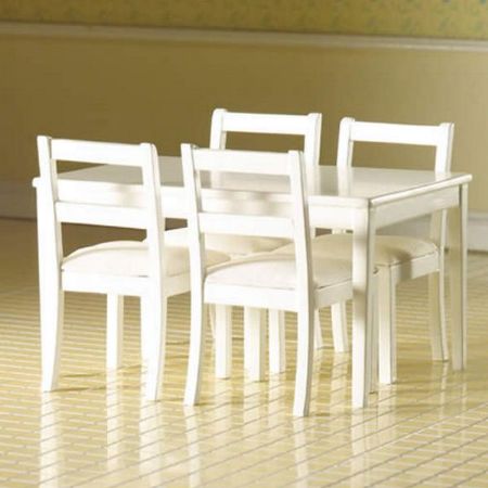 White Table & Four Chairs 12th Scale