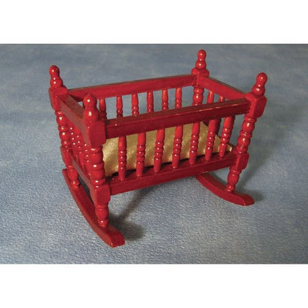 Miniature Rocking Crib (Cot) - Mahogany