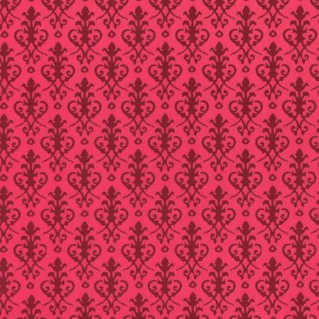 Victorian Dolls House Wallpaper - Red on Red