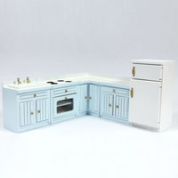 Fitted Kitchen Set - Blue Painted *DAMAGED*