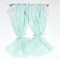 Turquoise Curtains for 1:12 Scale Dolls House