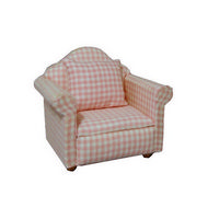 Modern Pink Gingham Pattern Armchair
