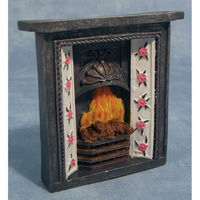 Victorian Style Fireplace with Fire