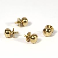 Brass Door Knobs x4 for 1:12 Scale Dolls House