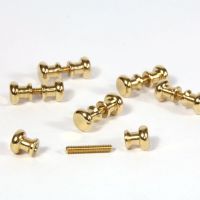 Brass Door Knobs x12 with Threads x6