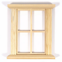 4 Pane Unpainted Window Frame for 1:12 Scale Dolls House