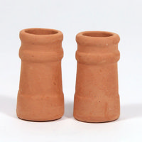Chimney Pots (pair) - Round for 1:12 Scale Dolls House