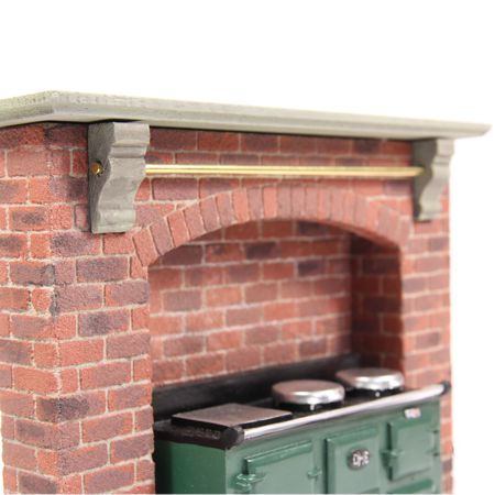 kitchen range with brick finish