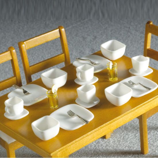 White Square Crockery Set 16pcs.