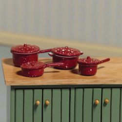 Red Saucepan Set 7pcs