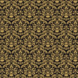 Black Damask Dolls House Wallpaper