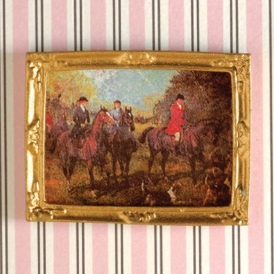 Hunt Scene Picture in Frame