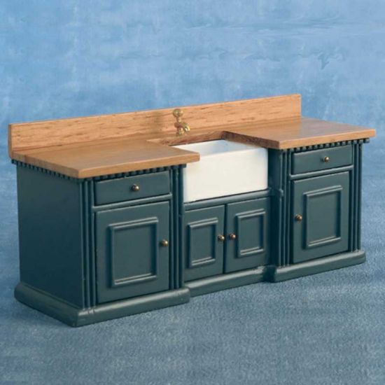 Smallbone Sink Unit Blue / Pine