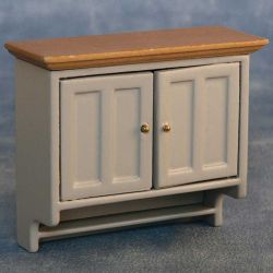 Shaker Style Wall Cabinet - Grey / Pine