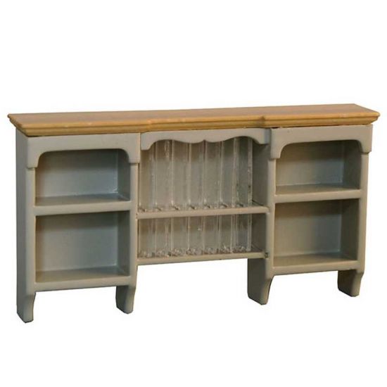 Wall Shelf with Plate Rack - Grey / Pine