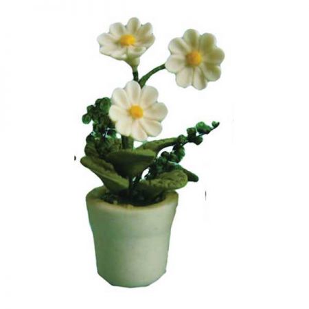 Pot Plant for Dolls House - White