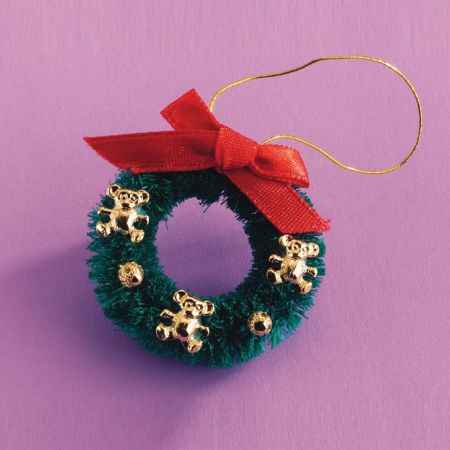 Decorated Dolls House Teddy Christmas Wreath