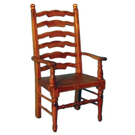 Ladderback Carver Chair with Oak Finish