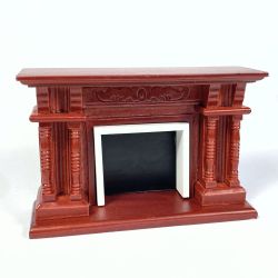 Large Mahogany Dolls House Fireplace