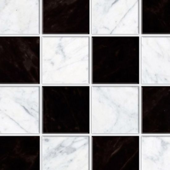 Embossed Black & White Chequered Tile Sheet