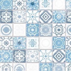 Embossed Antique Azure Mediterranean Tile Sheet