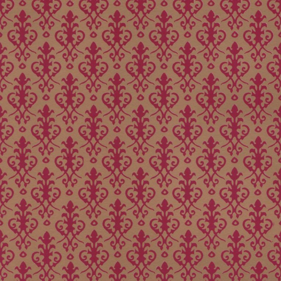 Pink Annabelle Wainscot Pattern Miniature Dollhouse Wallpaper IBM WAL2602   The Little Dollhouse Company