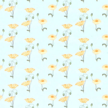 Yellow Poppy Dolls House Wallpaper