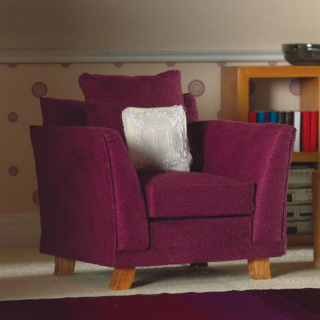 Soft Plum Armchair for Dolls House