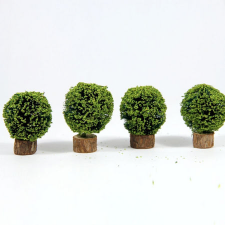 Round Box Bushes x4 pcs