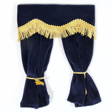 Navy Blue Velvet Curtains with Pelmet