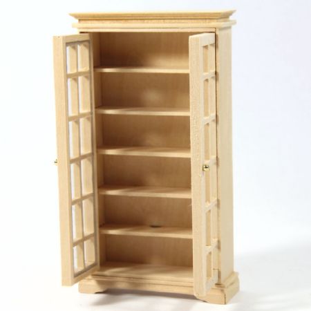 Display Book Cabinet - 1:12 Scale - Plain Wood #2