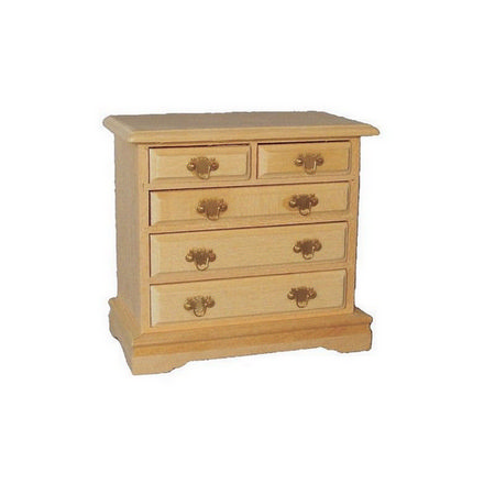 Chest of Drawers - 1:12 Scale - Plain Wood