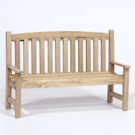 12th Scale Garden Bench - Plain Wood