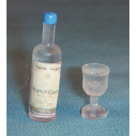 Miniature Spirit Bottle & 2 Glasses