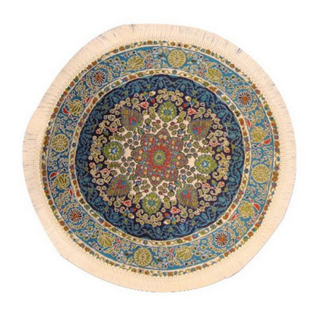 Circular Woven Turkish Dolls House Rug - 19cm