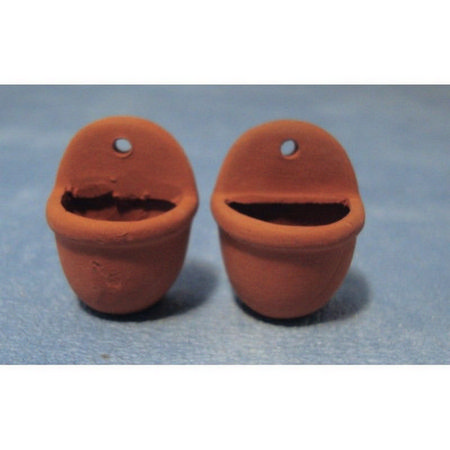 Terracotta Wall pots x2 - 12th Scale