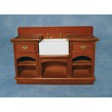 Dolls House Kitchen Sink Unit with Shelves