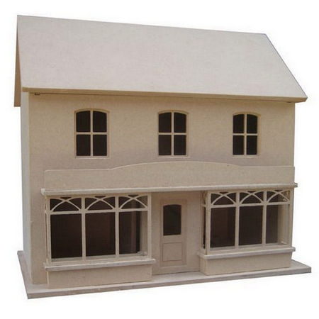 Double Fronted Dolls House Shop - Unpainted Kit (1:24 scale), DHW258