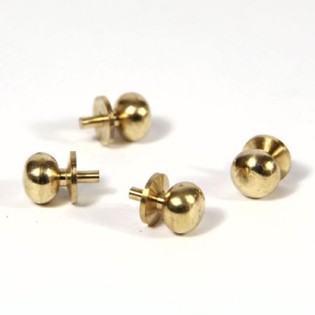 Brass Door Knobs x4 for 1:12 Scale Dolls House