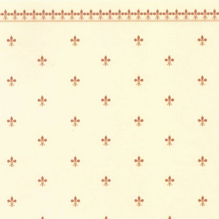 Fleur de Lys Dolls House Wallpaper - Gold / Ivory