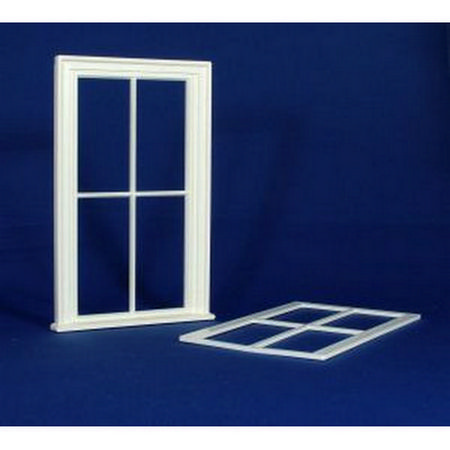 Victorian Large 4 Pane Window (Plastic) 1:12 scale