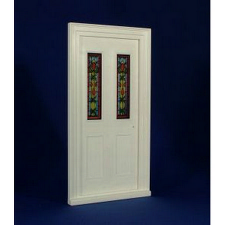 Victorian Front Door with Stained Glass (Plastic) 1:12 scale