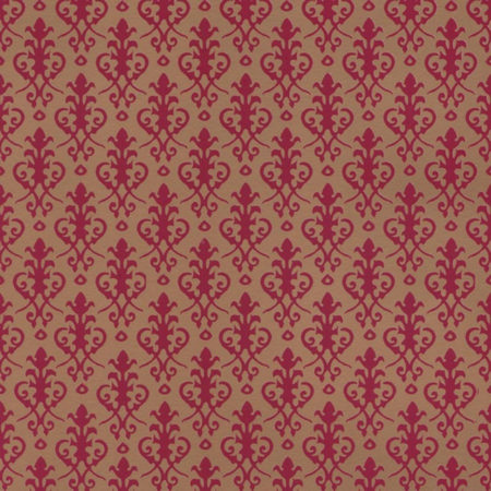 Victorian Dolls House Wallpaper - Red on Gold