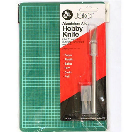 Hobby Knife with Blades & Cutting Mat