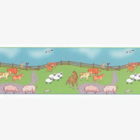 Farmyard Dolls House Wallpaper Border